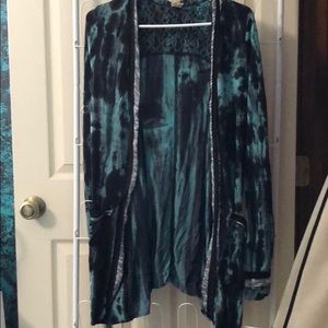 Black and turquoise cardigan